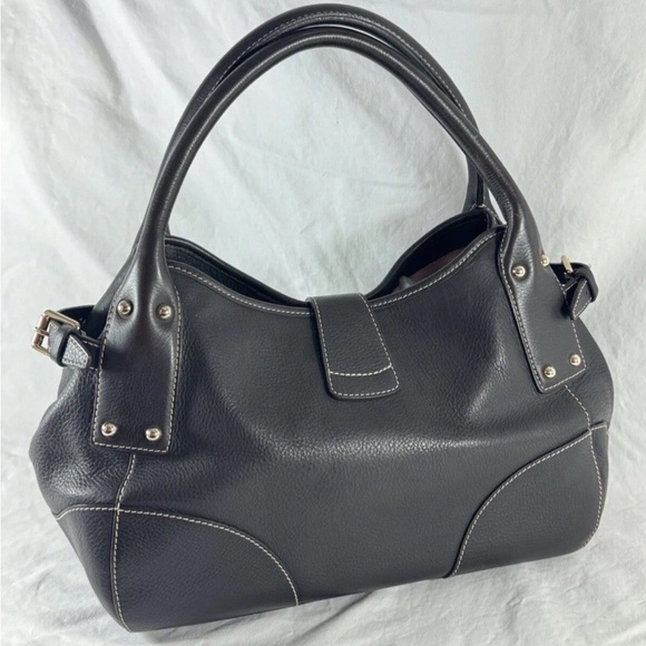 Dooney & Bourke Logo Lock Hobo/Satchel Bag Black Pebbled Leather EUC - Picture 4 of 17